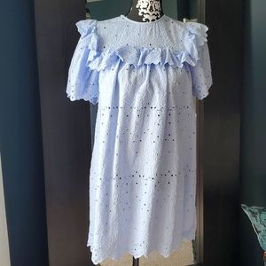 Embroidered light blue dress